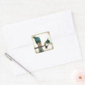 Peacocks Vierkante Sticker (Envelop)
