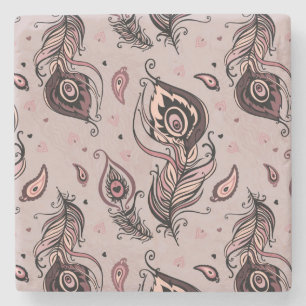 Peacockvederpatroon Stenen Onderzetter