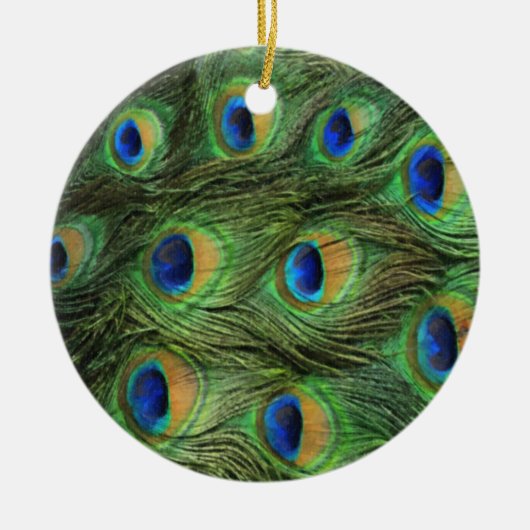 Peacockvedersiermeel Keramisch Ornament (Voorkant)