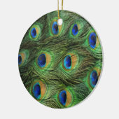Peacockvedersiermeel Keramisch Ornament (Links)