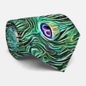 Peacockveren, abstract - patroon in acryl stropdas (Opgerold)