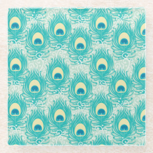 Peacockveren patroon glazen onderzetter