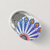 Peacockveren Ronde Button 3,2 Cm (Voorkant /achterkant)