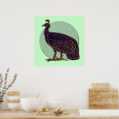 Peafowl: Impressionistisch Congo Hen Poster (Keuken)