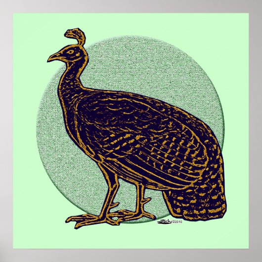 Peafowl: Impressionistisch Congo Hen Poster (Voorkant)