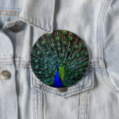 "Peafowl Plumage" Pin Ronde Button 4,0 Cm (In situ)