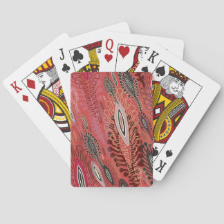 peafowl rood decoratief naadloos patroon pokerkaarten