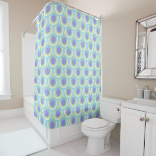 Peahen plume ovale rideau de douche motif