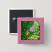 Peak-a-boo Roze Vierkante Button 5,1 Cm (Voorkant /achterkant)