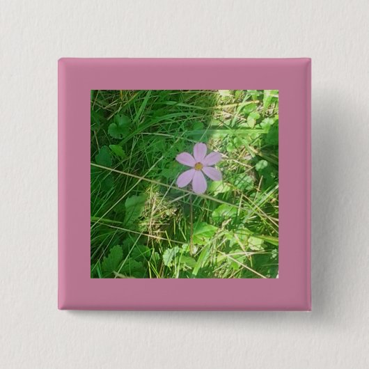 Peak-a-boo Roze Vierkante Button 5,1 Cm (Voorkant)