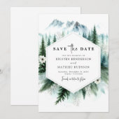 Peak Custom Mountain Wedding Save The Date (Voorkant / Achterkant)