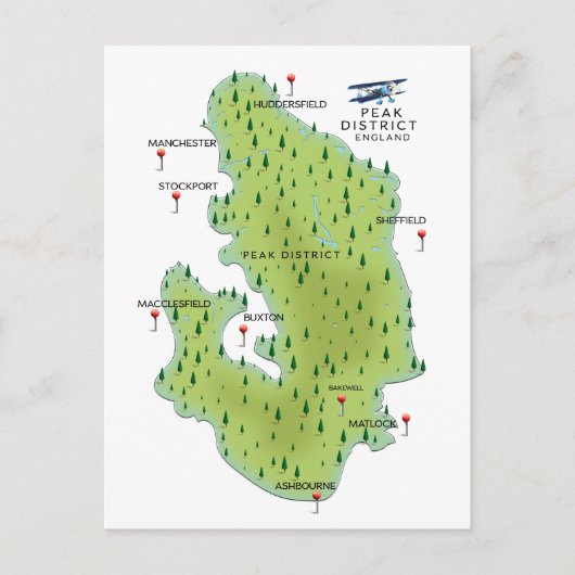 Peak District Engeland Kaart (Voorkant)