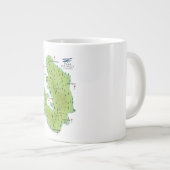 Peak District Engeland Kaart Extra Grote Beker (Voorkant rechts)