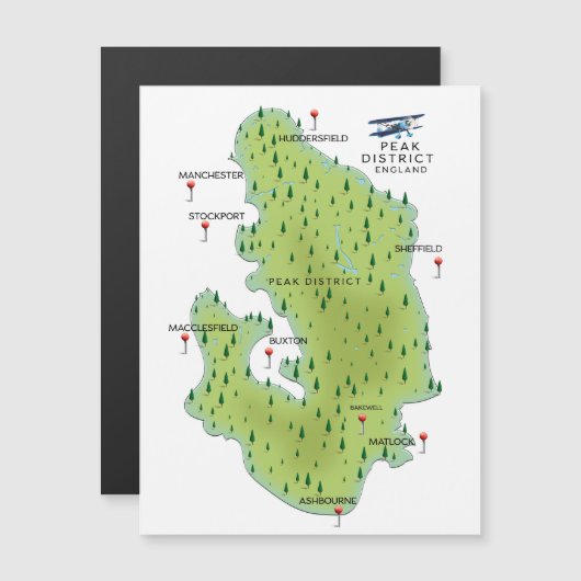 Peak District England Map (Voorkant / Achterkant)