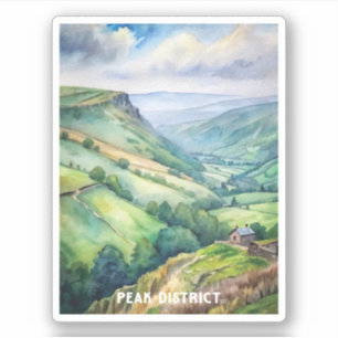 Peak District National Park Waterverf Schilderen Sticker