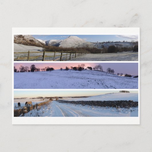 Peak District sneeuwpanoramas Briefkaart (Voorkant)
