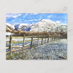 Peak District Snow Waterverf-Style Briefkaart