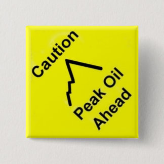 Peak Oil Chart Vierkante Button 5,1 Cm