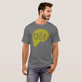 "Peak Performer" mannen logo groen op grijs t T-shirt (Voorkant volledig)