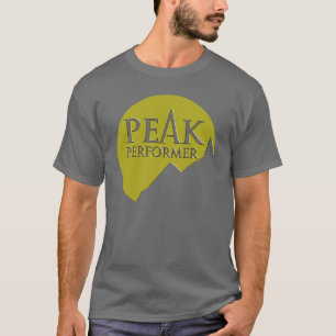 "Peak Performer" mannen logo groen op grijs t T-shirt