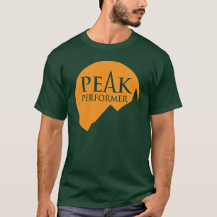 Peak Performer mannen logo sinaasappel op groen t T-shirt