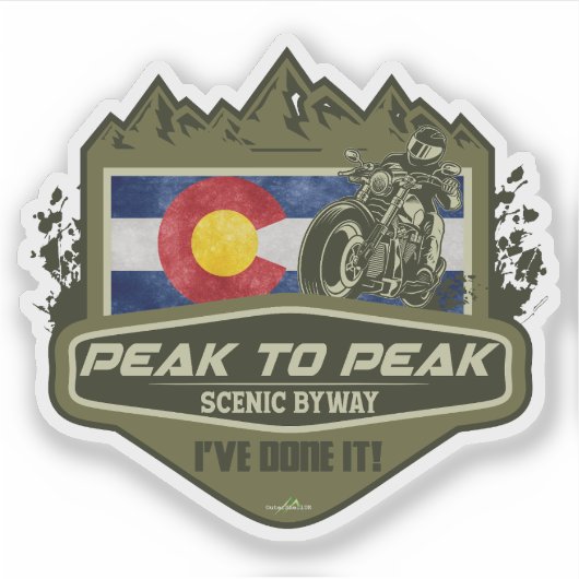 Peak to Peak Scenic Byway Motorcycle 01 Sticker (Voorkant)