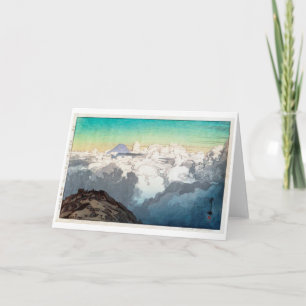 Peak van Komagatake, Hiroshi Yoshida, Woodcut Kaart