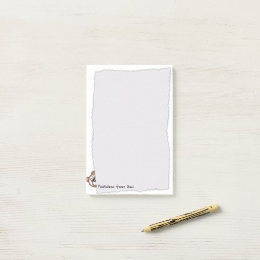 Peakaboo Teddy gescheurd papier Post-it® Notes (Op bureau)