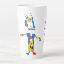 'PeaKasso Roi des Coeurs' - Latte Mug