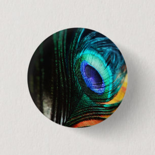 Peakcock Veer dichtbij en persoonlijk Ronde Button 3,2 Cm