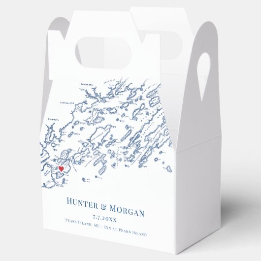 Peaks Island Maine Bestemming Bruiloft Elegant Bedankdoosjes (Geopend)