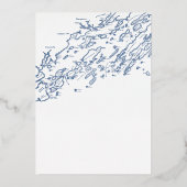 Peaks Island Maine Bruiloft Elegant Marine Zilver Folie Uitnodiging (Achterkant)