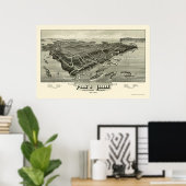 Peak's Island, ME Panoramic Map - 1886 Poster (Thuiskantoor)
