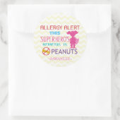 Peanut Allergie Alert Superhero Meisje Stickers (Tas)