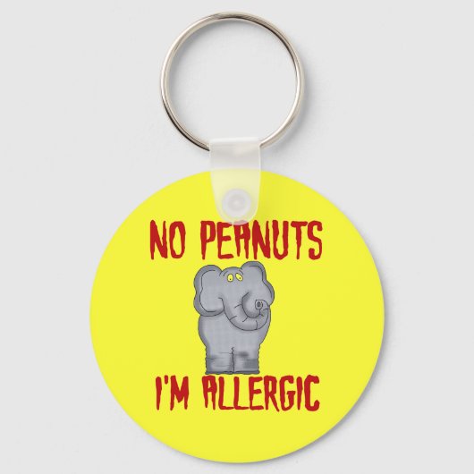 Peanut Allergy Elephant Sleutelhanger (Voorkant)