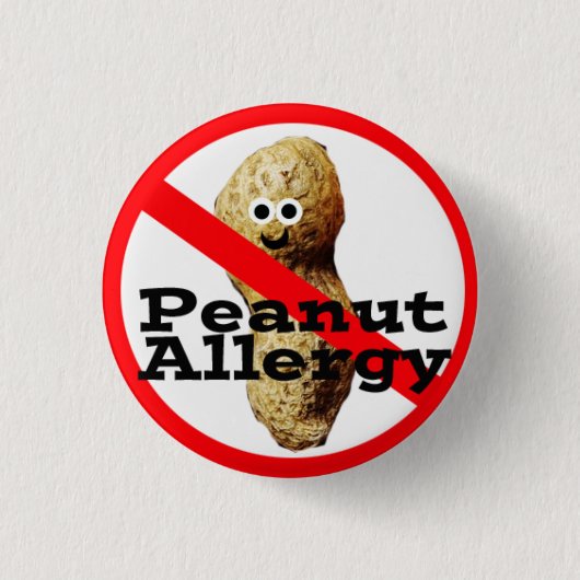 Peanut Allergy Pin Button Medical Alert (Voorkant)