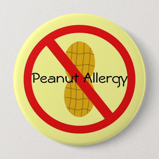 Peanut Allergy Pin geel Ronde Button 4,0 Cm (Voorkant)