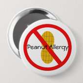 Peanut Allergy Pin Ronde Button 4,0 Cm (Voorkant /achterkant)