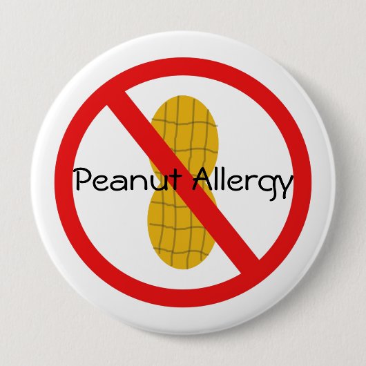 Peanut Allergy Pin Ronde Button 4,0 Cm (Voorkant)