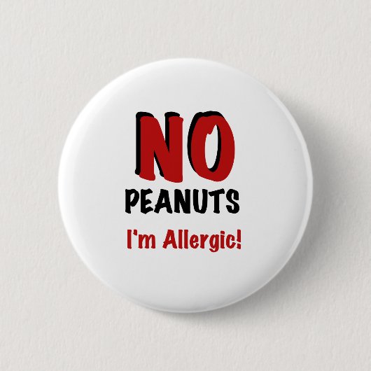 Peanut Allergy Ronde Button 5,7 Cm (Voorkant)