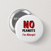 Peanut Allergy Ronde Button 5,7 Cm (Voorkant /achterkant)