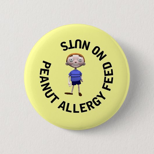 Peanut Allergy voert geen noten uit Ronde Button 5,7 Cm (Voorkant)