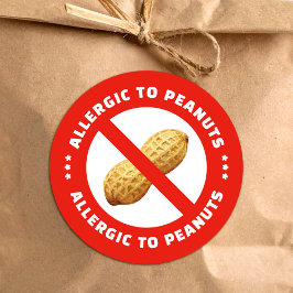 Peanut allergy warning food alert ronde sticker