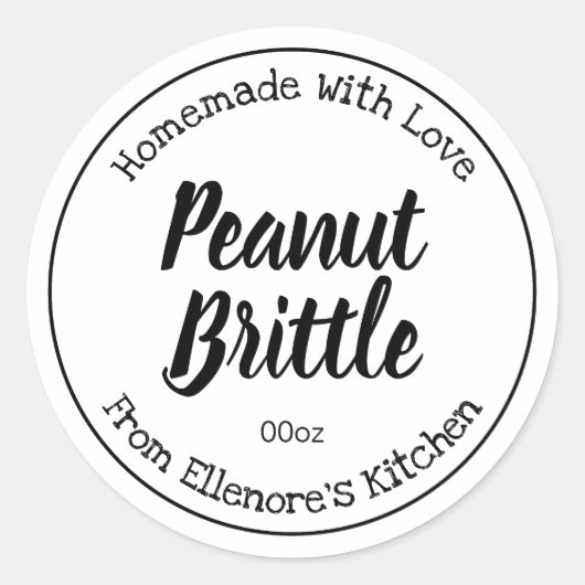 Peanut Brittle Ronde Sticker (Voorkant)