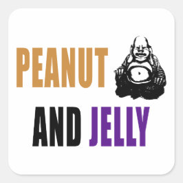 Peanut Buddha & Jelly Vierkante Sticker