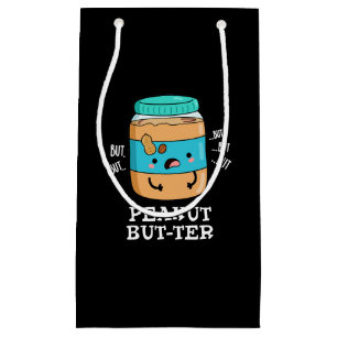 Peanut but-ter Funny Food Pun Dark BG Klein Cadeauzakje