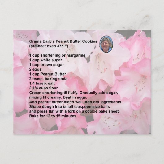 Peanut Butter Cookie Recipe Briefkaart (Voorkant)