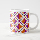 Peanut Butter en Grape Jelly Seamless Pattern Jumbo Mok (Rechts)