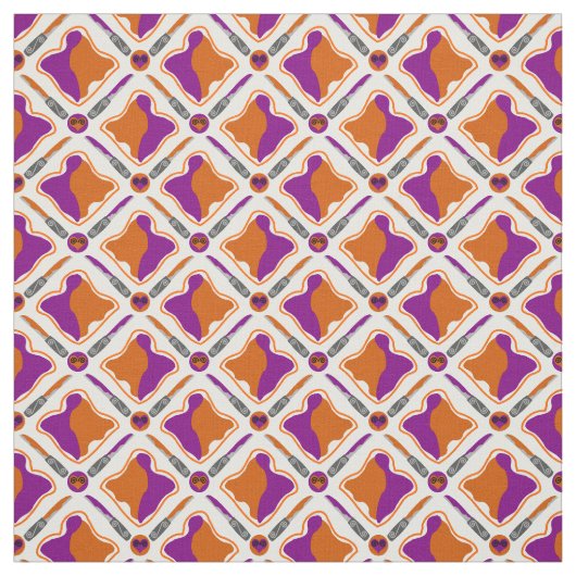 Peanut Butter en Grape Jelly Seamless Pattern Stof (Swatch)