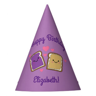 Peanut Butter en Jelly Birthday Party PBJ Feesthoedjes